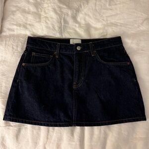 Reformation Dark Blue Jean Skirt